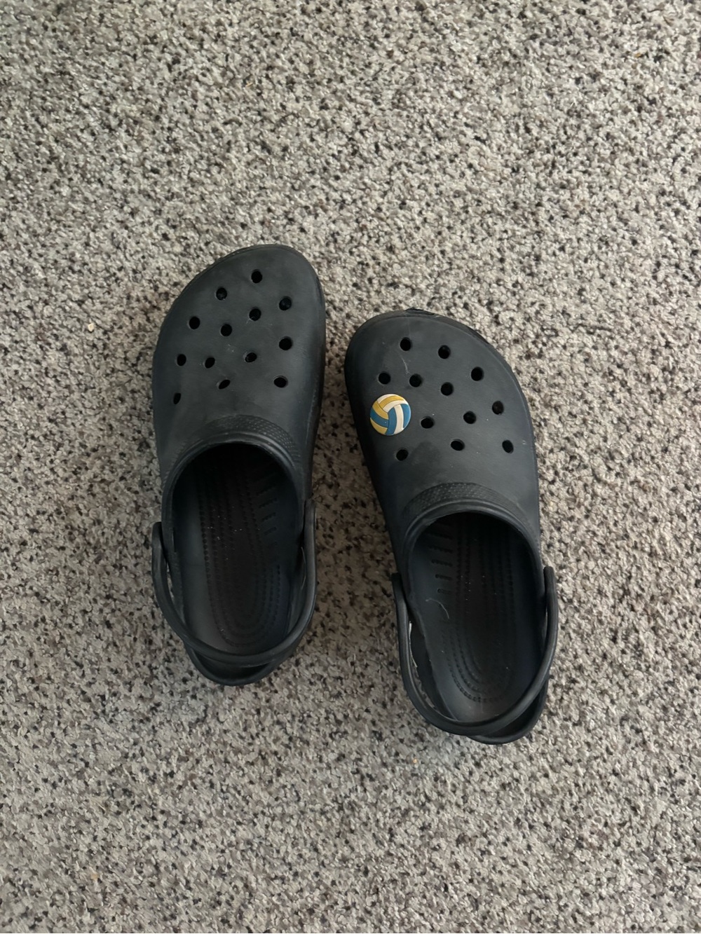 Crocs Classic Black Slip-On Clogs with Volleyball Charm